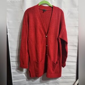 Talbots red button sweater med Pre-owned